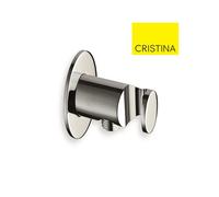 Applique prise d'eau ronde chromé noir brossé Hydrothérapie - CRISTINA ONDYNA PD44675