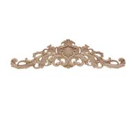 Applique rétro en bois naturel, autocollant en caoutchouc, figurines florales, grande couronne de roses et feuilles, décoration intérieure vintage, 30 cm x 8 cm