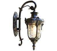 Applique Rétro Extérieure Antique E27 - Lampe de Jardin Murale avec Couvercle en Verre - Éclairage Étanche pour Porte, Balcon, Villa