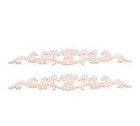 Applique Rétro Style Français en Bois 2 Pièces Sculpté | Alignement Facile, Bord Courbe, Finition Naturelle Non Peinte, Usage DIY Mobilier Décoratif