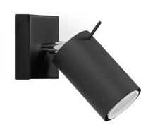 Applique RING noir 1xGU10 10W acier 8x16x8cm Sollux Lighting