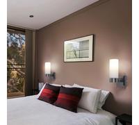 Applique Salle De Bain Globo Pour Couloir 2er Set E14 IP44 Verre Opal Nickel Mat