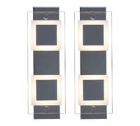Applique salle de bain salle de bain applique murale verre chrome, IP44, 2x LED 4,5W 400Lm blanc chaud, LxPxH 30x10x5 cm, lot de 2