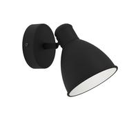 Applique SAN PERI 1 IP44 GU10 1X3W en acier noir et blanc 130x0x180mm
