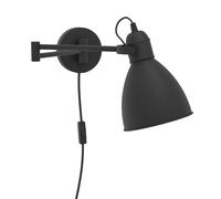 Applique SAN PERI E27 1X10W en acier noir 130x300x210mm