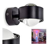 Applique Sapri, spot mural moderne en métal/verre noir/clair, 1 x G9, spot mural avec un superbe effet lumineux, luminaire Up&Down, fourni avec 2 filtres de couleur bleu, ampoule(s) non incluse(s)