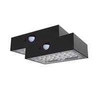 Applique solaire à capteur - IP65 Waterproof - Black Body - 3W - 350 Lumens - 4000K + 3000K - Lot de 2