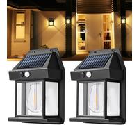 Applique Solaire Extérieure, Lampes Solaires Extérieures Avec Détecteur de Mouvement, Noir Led Lampes Solaires de Jardin Lampes Solaires Pour Extérieur Mur Jardin Balcon Décoration