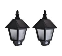 Applique Solaire Jardin Avec Détecteur de Mouvement Noir Lampe Murale vidaXL