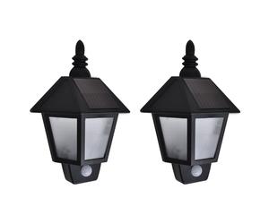 Applique Solaire Jardin Avec Détecteur de Mouvement Noir Lampe Murale vidaXL