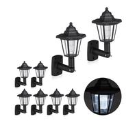Applique solaire luminaire LED noir étanche 170 g lampe murale solaire 8 pièces