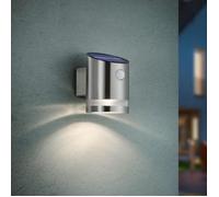 Applique solaire murale Salta nickel mat 165 lm avec détecteur de mouvement