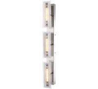 Applique spot cristal, spots orientables 3 flammes, cristaux transparents chrome verre satiné, LED 4W 960Lm blanc chaud, HxLxP 75x8x11,5cm