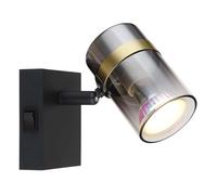 Applique spot lampe de couloir lampe de chambre métal noir H 9,6 cm