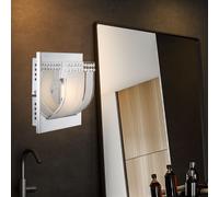 Lampe Murale Spot Lampe En Cristal En Verre Chromé Satiné LED D 16Cm