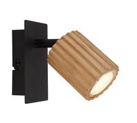 Applique spot mural lampe de couloir lampe de lecture orientable en bois noir marron L 13,5 cm