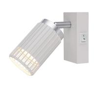 Applique, spot mural, spot mural mobile, lampe de lecture, lampe de salon, blanc, H 12 cm