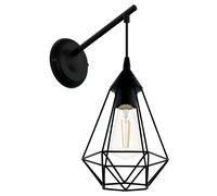 Applique TARBES E27 1X60W en acier noir 155x0x375mm