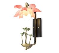 Applique Tradition Orientale Lumière Fond Classique Lanterne Murale Décorative Creative Lotus Applique Murale Résine + Poudre de Pierre + Art du Fer + Composants en Céramique Appliques Murales pour