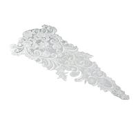 Applique tube en dentelle pailletée surdimensionnée pour robe de mariée ou décoration (blanc)