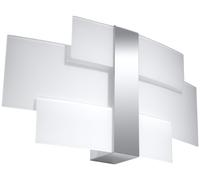 Applique Verre Métal 42 CM Large Blendarm Blanc Chrome 2x G9 Wandleuchte Couloir