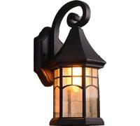 Applique vintage E27, étanche IP65, style rétro,noir-avec ampoule, 15W