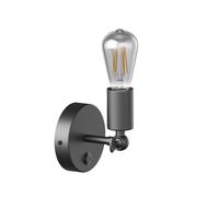 Applique vintage FETRO interrupteur noir orientable + lampe LED 240lm