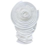 Appliques de fleurs, appliques pour vêtements, grands patchs de fleurs plissés blancs 3D avec épingle 16 x 9, patchs poitrine en polyester pour bricolage, vêtements, décorations en tissu faites à