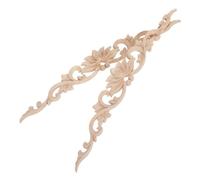 Appliques Décoratives en Bois Lotus 2 Pièces Non Peintes pour Meubles