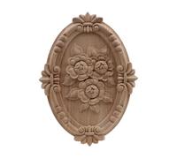 Appliques Décoratives En Bois Naturel Sculpté Représentant Des Fleurs Pour Meubles Et Armoires Moulures En Bois Non Peintes Autocollant Décoratif Figurine 30 X 22cm Lot De 2