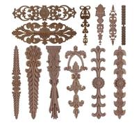 Appliques décoratives en bois non peint en chêne sculpté vague fleur Onlay décalcomanie coin meubles porte décoration artisanat Sm13-3-15