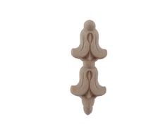Appliques décoratives en bois non peint en chêne sculpté vague fleur Onlay décalcomanie coin meubles porte décoration artisanat Sm21-5-13