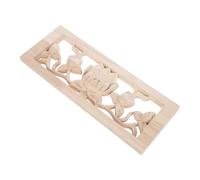 Appliques Décoratives en Bois Sculpté pour Meuble, Placard, Beige | Incrustation en Bois, Design Rectangulaire Creux, Textures Nettes, Installation Facile, Intégration Discrète