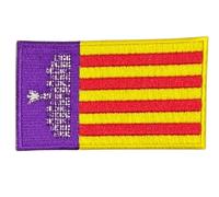 Appliques Drapeaux Emblèmes espagnoles thermocollantes, 8 cm (Majorque Îles Baléares)