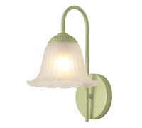 Appliques Éclairage des lumières murales Nordiques E27 Lampe Murale en métal avec Une nuche à Rayures Murce Green/Fleur Blanche Vanité Light Art Mur Mall Lantern pour n'importe Quel Espace Made