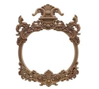 Appliques en bois - Autocollant d'angle en bois sculpté pour cadre mural ou porte - Décoration d'armoire (45 cm x 35 cm x 2 cm)