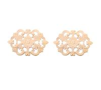 Appliques en Bois Sculpté Non Peint 2 Pièces 30x19 cm Décoration de Meuble Floral Rose pour Armoire Porte Maison Onlays Naturels Intérieur Élégants de Qualité