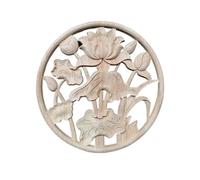 Appliques en bois sculptées exquises for meubles, décoration Dragon Onlay, décalcomanies, Figurines en caoutchouc, décoration florale for la maison(P-24cmX24cm)