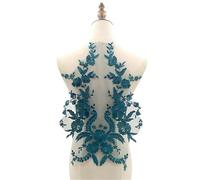 Appliques en dentelle, Patch multicolore en dentelle brodée, for robe de soirée mariage, mariée, artisanat bricolage(Dark Green)