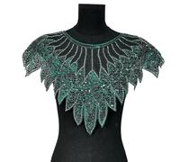 Appliques en perles faites à la main - Accessoire de costume - Col détachable - Embellissement tendance - Artisanat - Paillettes étincelantes - Patchs en tissu