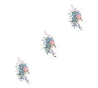 Appliques for Clothes,Embroidered Flower Fabric Patches,3pcs Fashion Handmade Floral Sewing Appliques