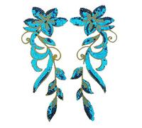 Appliques for Clothes,Embroidered Flower Fabric Patches,Embroidered Iron on Patches Sequin Appliques(Skyblue)