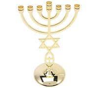 Appliques Hanukkah Bougeoir Chandeliers 7 Branche Hanukkah Pièce Maîtresse Cône Doré Bougeoir Décorations pour Fête De Décorations De Noël