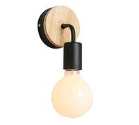 Appliques Lampe Murale Métal E27 LED Fer et plaque en Bois lumière Porte-lampe de Couloir Murale Support Applique Bougeoir Mural pour Chambre Salon