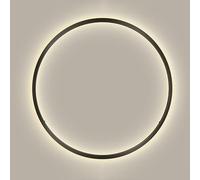 Appliques murales à anneau ultra fin, applique murale ronde noire, appliques murales linéaires en métal avec abat-jour en acrylique blanc, lumière d'ambiance murale de fond au design personnalisé