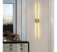 Appliques murales à longue bande LED à intensité variable, lampe d'applique linéaire de fond murale en aluminium simple et moderne, pour escaliers de couloir de salon de chambre à coucher, or A,
