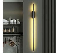 Appliques murales à longue bande LED à intensité variable, lampe d'applique linéaire de fond murale en aluminium simple et moderne, pour escaliers de couloir de salon de chambre à coucher, noir B,