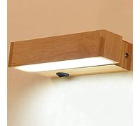 Appliques murales, Applique Murale avec Bois, Abat-Jour en Acrylique LED 10 W, Applique Murale d'intérieur, Rotation réglable à 270 ° vers Le Haut vers Le Bas, Applique Murale encastrée
