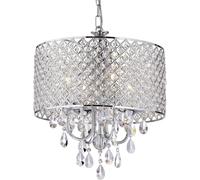 Appliques Murales Applique Murale Lustre en Cristal Rond Chromé Plafonnier Luminaire Tambour Perlé Abat-Jour Chambre Décor Lustre Applique Murale Intérieur, A