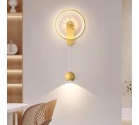 Appliques murales, Appliques murales, Horloge Murale avec éclairage 3 Couleurs, Applique Murale Noire, décoration Murale